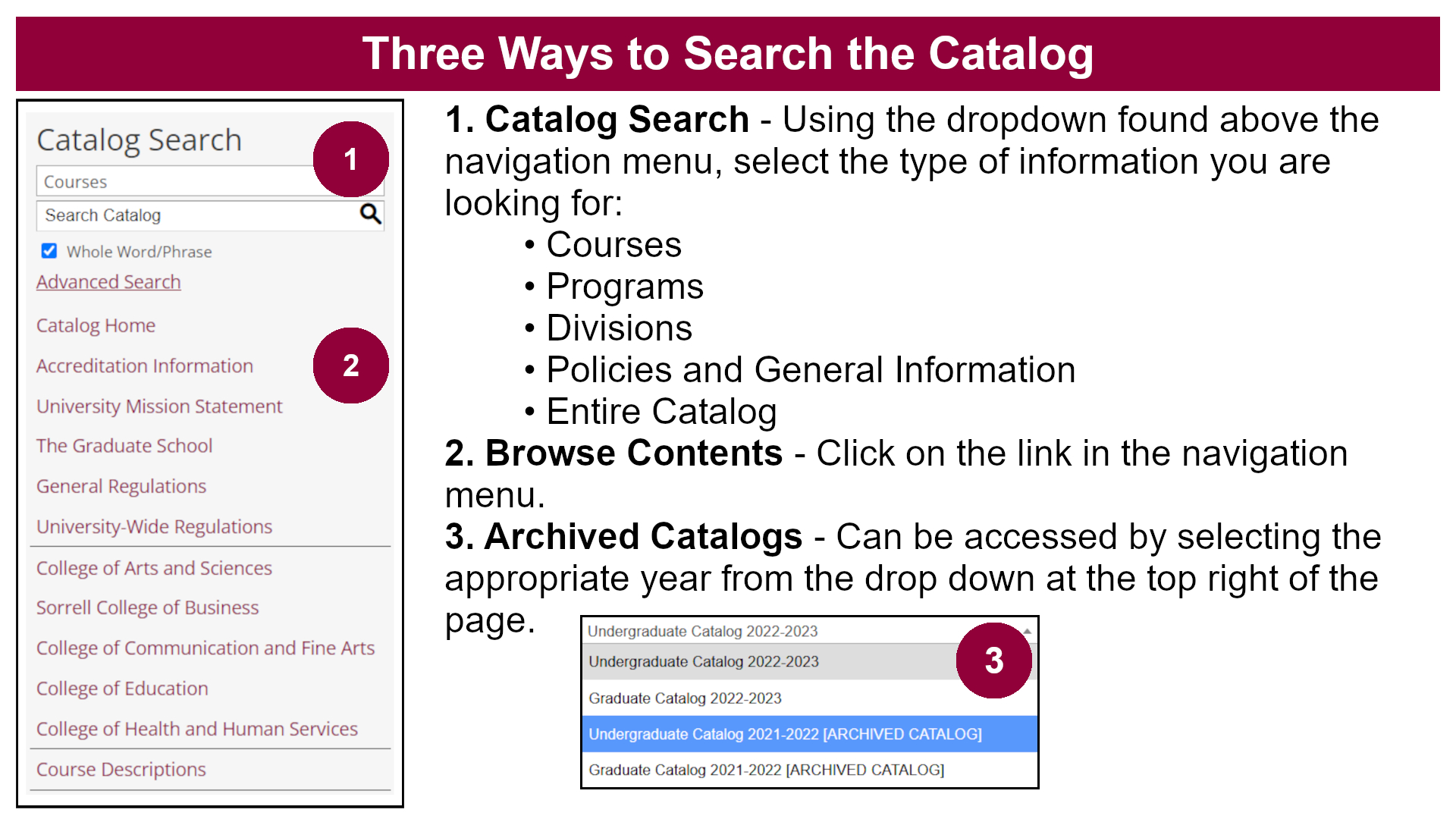 Catalog Search Instructions